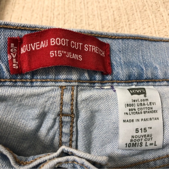Levi’s Y2K Nouveau Boot Cut Stretch Cotton Blend Light Blue Wash 515 Jeans 10/L - Picture 6 of 14